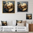 thumbnail image 4 of Designart "Melody of Gold and Grey Vinyl Records II" Fashion Framed Wall Art - Gold Vinyl Records Entryway Framed Wall Art Print, 4 of 6