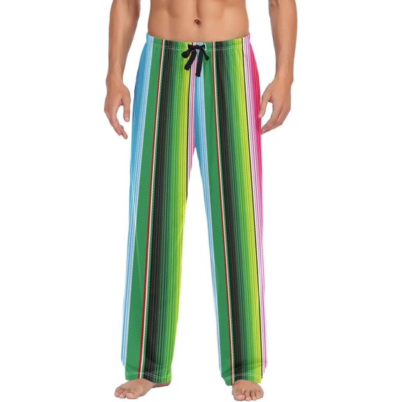 GZHJMY Mexican Serape Pajama Pants for Men, Lounge Pants Lightweight Men Pajama Bottoms with Drawstring Pockets, Christmas New Year Birthday Gifts, Large