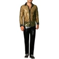 thumbnail image 2 of INSPIRE CHIC Sequin Shirts for Men's Button Down See Through Party Disco Metallic Shirts, 2 of 4