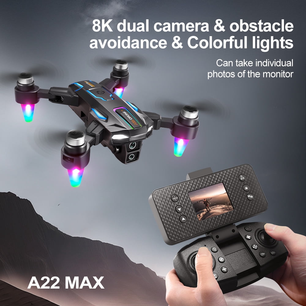 HNZENBW Drone with 4K HD Dual Camera for Kids Adults,RC Foldable FPV Quadcopte with 2 Modular 1800mAh Batteries for 40 Mins, Brushless Motor,Black