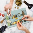 thumbnail image 5 of Dog Cutting Board, Multicultural Dog Family in a Row from Back and Front Views Companionship Comic Art, Decorative Tempered Glass Cutting and Serving Board, Small Size, Yellow Brown, by Ambesonne, 5 of 5