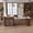 Walnut 40, variant on retro kitchen island with marble veneer, extendable rotating table for small space