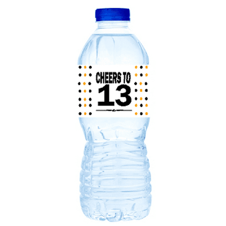 13th Birthday / Anniversary Party Decoration Water Bottle