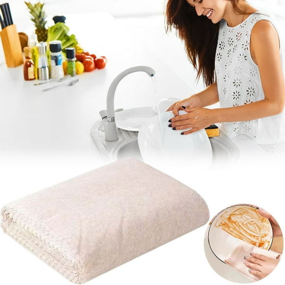 WHEANG Chiffon Absorbant l'Huile pour Vaisselle de Cuisine Épais en Fibre de Plante