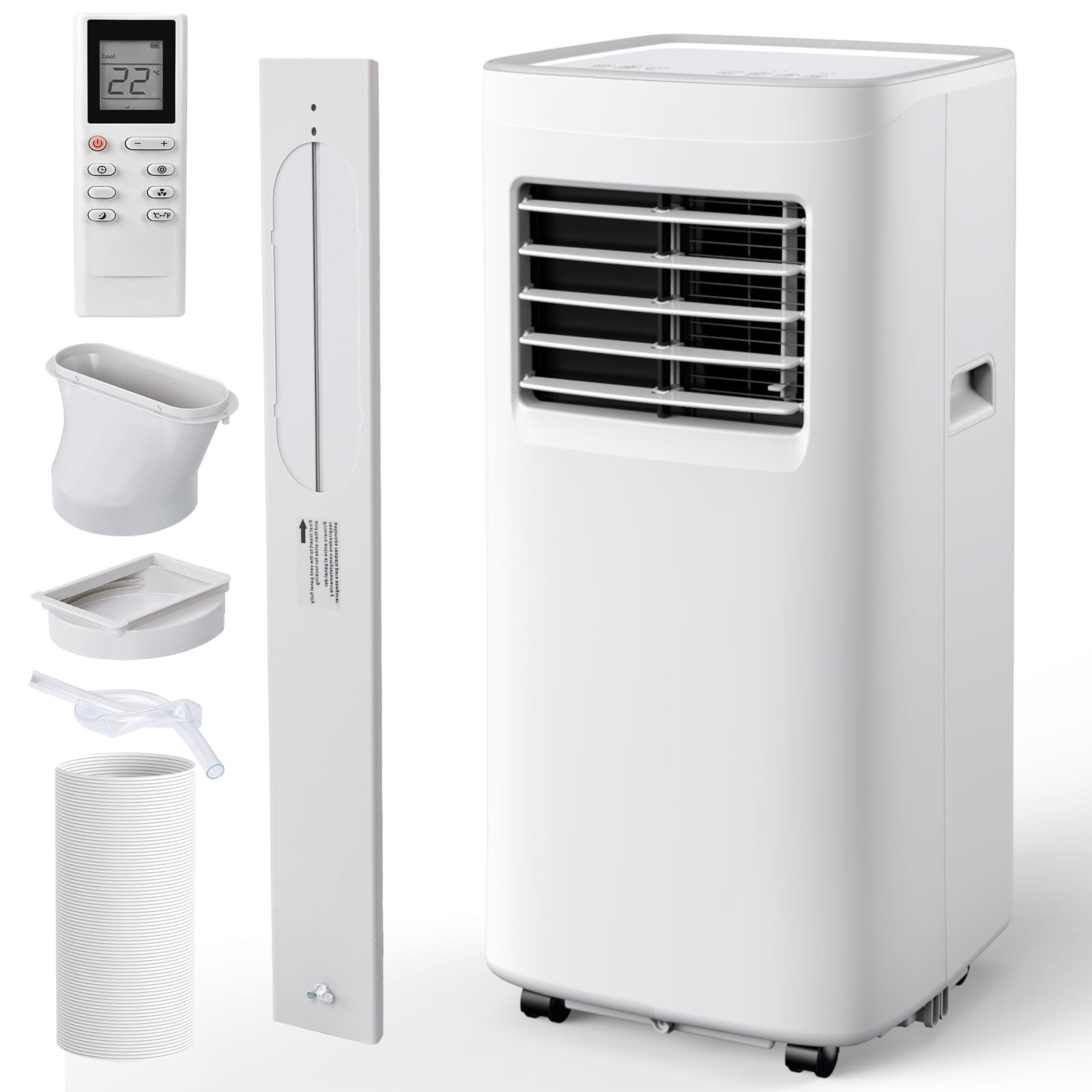 Tolsprint White 8500 BTU Portable Air Conditioner,Air Conditioner Up Cooling Range to 360 Sq.ft,3 in 1 with Remote Control,Sleep Mode, Windows Kit