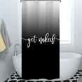 thumbnail image 3 of Stall Get Naked Shower Curtain Black Get Naked Grayish White to Black Funny Cute Art Fonts Words Fabric Machine Washable Bathroom Decor Set with Hook Bath Curtain 36 x 72 inches, 3 of 5