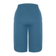 thumbnail image 6 of Petite Capri Pants for Women 2026 Elastic Waist Drawstring Stretchy Summer Pant Side Split Casual Lounge Capris with Pocket Light Blue M, 6 of 7