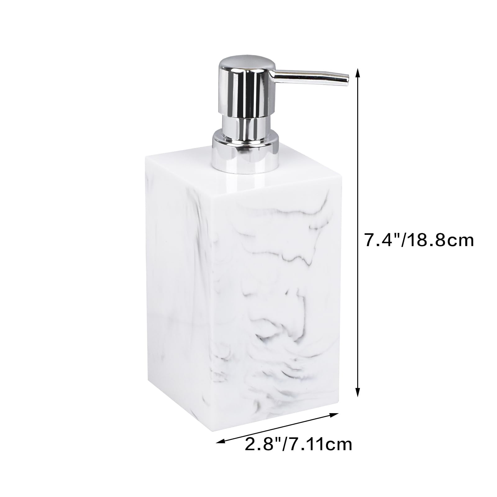 2 Pack Marble Look Hand Soap Dispenser, 16.9 oz Countertop Hand Lotion Pump Bottles, Lotion Container, Refillable Liquid Hand Soap Jar, Resin Shower Dispensers for Bathroom, Kitchen (Black)
