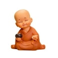 thumbnail image 2 of Gmogad Buddha Monk Resin Figurine, Mini Zen Decor, Desktop Ornament for Home, Office, Bonsai Display - Handcrafted Brown Statue, Thoughtful Spiritual Gift, 2 of 6