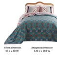 thumbnail image 5 of Benjara Ello 3pc King Bedspread and Pillow Sham Set- Red Blue Bohemian Stripes, 5 of 6