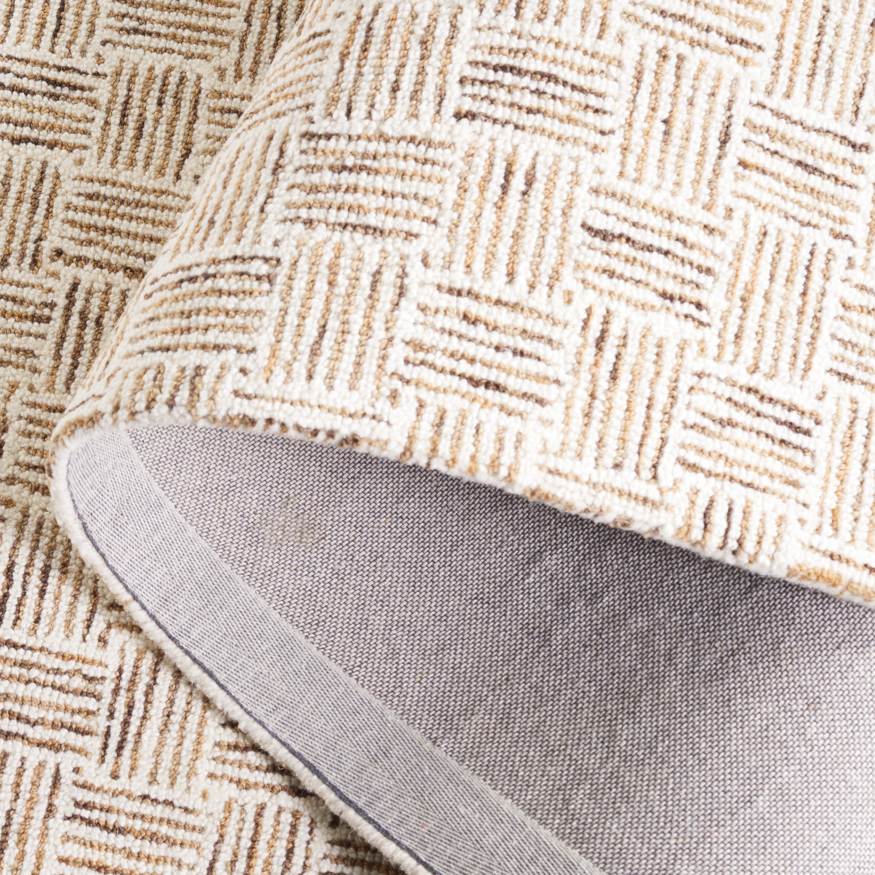 SAFAVIEH Micro-Loop Charlotte Solid Area Rug, Taupe/Ivory, 6' x 9'
