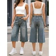 thumbnail image 6 of EMMIOL Women's High Waisted Baggy Denim Bermuda Shorts - Y2K Wide Leg Casual Trendy Streetwear Summer Shorts, 6 of 7