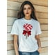 thumbnail image 1 of Women's Valentine's Day Romance Love Cartoon Print T-Shirt Fashion Short Sleeve Round-Neck Slm Fit Tops Summer Casual Streetr Tee For Adult, Men, Women, Teen, Teenager, Adolescent, Youth, 1 of 5