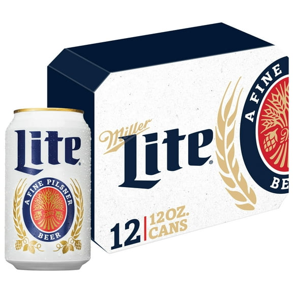 Miller Lite American Light Lager Beer, 12 Pack, 12 fl oz Aluminum Cans, 4.2% ABV