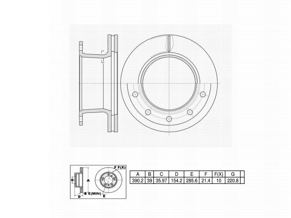 Winstop Brake Rotor, Front WS243199, Ford B-600 1994-1986