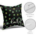 thumbnail image 2 of St Patricks Pillow Covers 16x16 Set of 2 St. Patrick''s Day Green Colorful Lucky Clover Throw Pillows Spring Themed Shamrock Decorative Pillowcase Rustic Cotton Cushion Cover for Couch Sofa Bed, 2 of 6