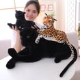 thumbnail image 2 of Peluche de leopardo pantera negra gigante de 30 a 120 cm, almohada de animal de peluche suave, muñeco de tigre blanco amarillo para niños, 2 of 5