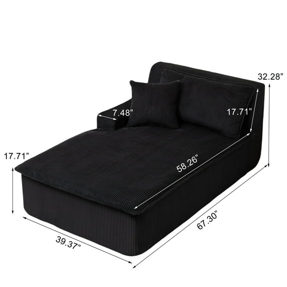 Sofa Bed Right Armrest Chaise Lounge Chair Upholstered Sofa Bed No Assembly Required,Oversized Sleeper Chair in Box for Living Room, Movie Room, Bedroom (Single),Convertible Sofa Bed