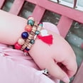 thumbnail image 4 of Grofry 18 Pcs/Set Elastic Rope Multilayer Resin Women Bracelets Women Bohemia Elephant Tassel Beads Bracelets Jewelry Accessory, 4 of 8