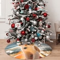 thumbnail image 5 of Lsque Surfing Cat Sun Print Christmas Tree Skirt, Tree Skirt with Ties or Velcro, Perfect for Holiday Decorations, Halloween, and New Year-36", 5 of 7