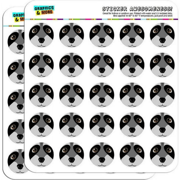 Raccoon Face 50 1" Planner Calendar Scrapbooking Crafting Stickers