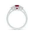 thumbnail image 2 of ANGARA Natural Three Stone Oval 1.25 ct Ruby and Half Moon Diamond Ring in 14K White Gold for Women (Size-8x6mm) | July Birthstone, Birthday, Anniversary, Jewelry Gift for Women | Natural Ruby Ring, 2 of 10