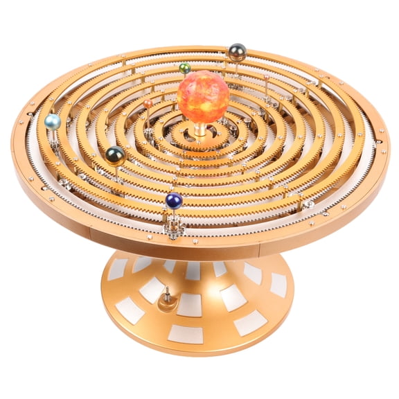 Metal Solar System Model Kit That Works - Motorized Metal Planetarium with LED Night Light Sun, Educational STEM for Adults, Classroom Science Project, Unique Desk Decor Gift