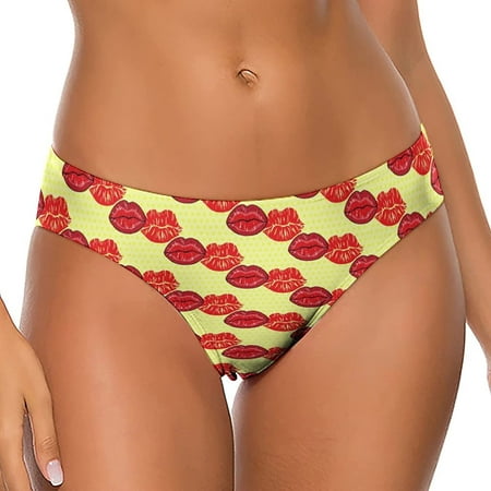 

Red Lips in Kiss with Imprint Women s Thongs Sexy T Back G-Strings Panties Underwear Panty