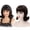 Black, variant on Women's Blonde Flip Hair Wigs with Bangs - Adjustable Vintage Style for Everyday Use