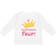 thumbnail image 3 of Inktastic 4th Birthday Princess is Four Girls Long Sleeve Toddler T-Shirt, 3 of 5