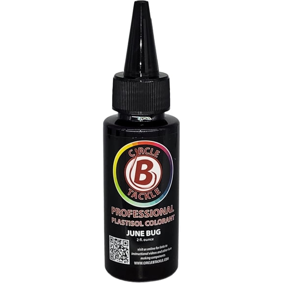 Plastisol Colorant for Making Soft Plactic Fishing Lures Circle B Tackel Colorant 2oz - "Make the soft plastic colors that YOU want" DIY Soft Plastic Lure Making (June Bug Colorant 2 oz)