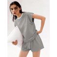 thumbnail image 5 of Firvespy Women's 2 Piece Striped Matching Set Relaxed Fit T-Shirt and Shorts Summer Casual Outfit, 5 of 5