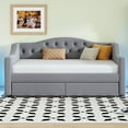 thumbnail image 4 of Luckynote Twin XL Upholstered Daybed, with Drawers and LED Lights, Gray, 4 of 11
