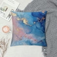thumbnail image 2 of Acheng Short Plush Pillowcase 1 Piece Gold and Blue Abstract Art White, 2 of 5