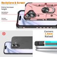 thumbnail image 2 of SaniMore for iPhone 16 Multi-Functional Case, Rugged PC Magnetic Cover Built-in Car Mount & 360° Rotatable Metal Ring Kickstand Military Grade Shockproof Protective Shell, Rosegold, 2 of 8