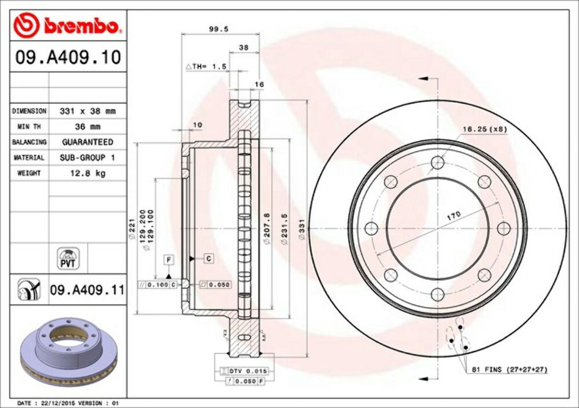 Brembo 09.A409.11 PRIME Disc Brake Rotor