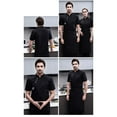 thumbnail image 3 of Baohd Veste de Chef Manches Courtes Vêtements de Cuisine Simple Manteau de Chef pour Restaurant Noir G, 3 of 9