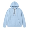 thumbnail image 4 of IWRICH Men's Hoodies Pullover Quarter Zip Casual Long Sleeve Drawstring Waffle Knit Hooded Sweatshirt with Pocket Light Blue M, 4 of 4