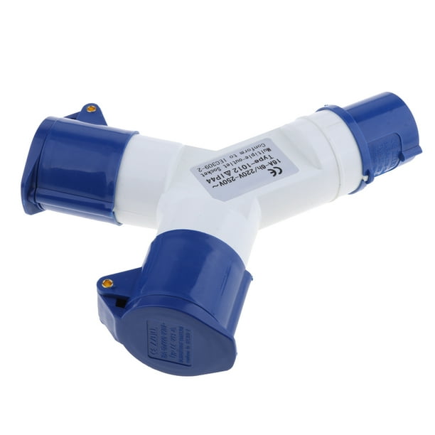 16A 220V Electrical Connector Plug Socket 3 IP44 Weatherproof Splitter