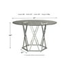 Signature Design by Ashley - Madanere Round Dining Room Table - Contemporary Style - Chrome Finish