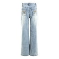 thumbnail image 5 of vigerkar Women Y2k Jeans Low Rise Wide Leg Flare Denim Pants Vintage Stretch Bell Bottom Trousers Streetwear Blue, XS, 5 of 9