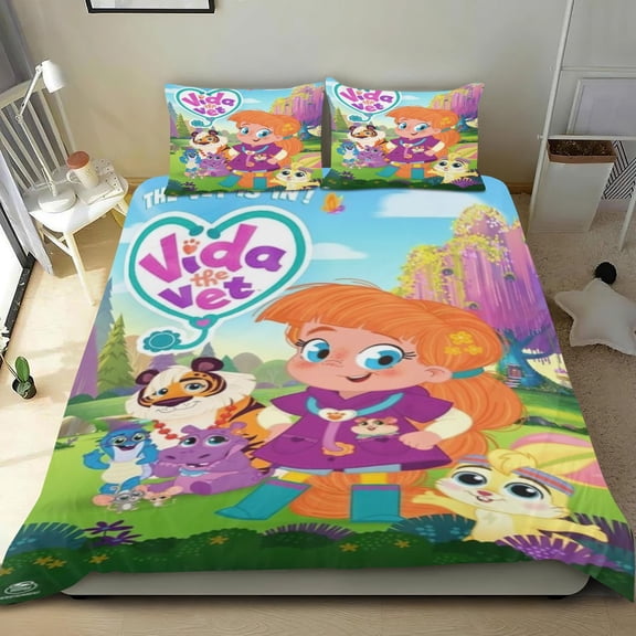 Vida the Vet Themed Bed Sheet Set Three Piece Set 53x79 Inches Comfortable And Skin Friendly Unique Design Creating A Star Studded Night Home Decor Gifts For Family Friends fans