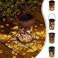 thumbnail image 3 of Solar Lanterns Outdoor Hanging Lantern Lights, Waterproof Hollow out Metal Decorative Garden Light, LED Hanging Solar Lantern for Yard, Patio, Porch, Backyard, Landscape, Garden Decor, 3 of 7