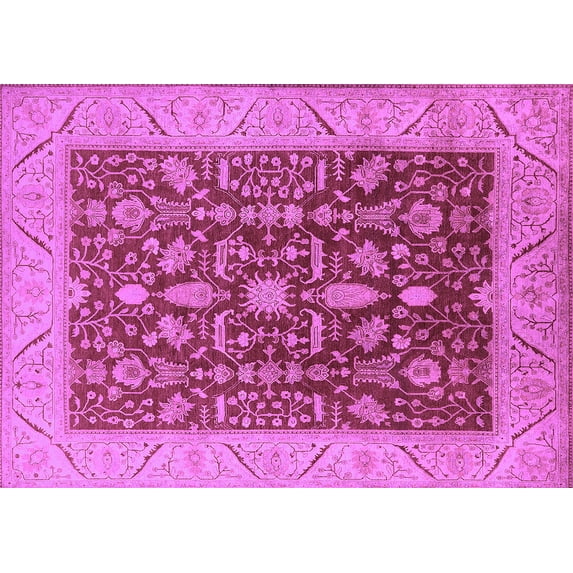 Ahgly Company Indoor Rectangle Oriental Purple Industrial Area Rugs, 4' x 6'