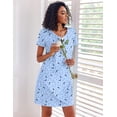 thumbnail image 2 of Ekouaer Cotton Nightgowns for Women 3 Pack Sleepshirts Short Sleeve Night Shirt Tshirt Night Gown Soft Sleepwear Print Sleep Dress, 2 of 6