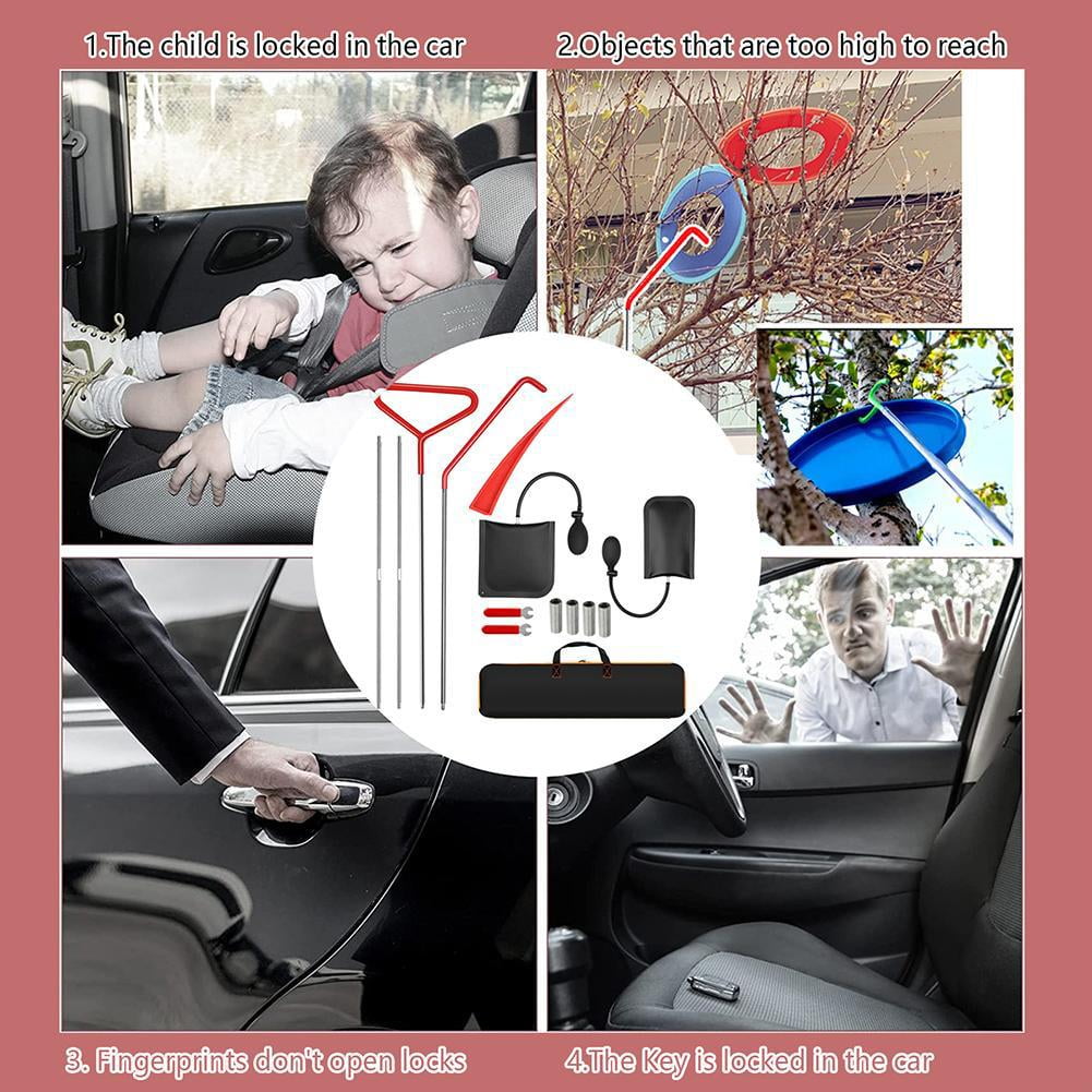 Car Door Trim Removal Tool Kit, Auto Interior Panel Pry Tools with Air Wedge for Window Door Alignment & Vehicle Repair
