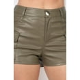 thumbnail image 4 of Faux Leather Cargo Mini Shorts, 4 of 5