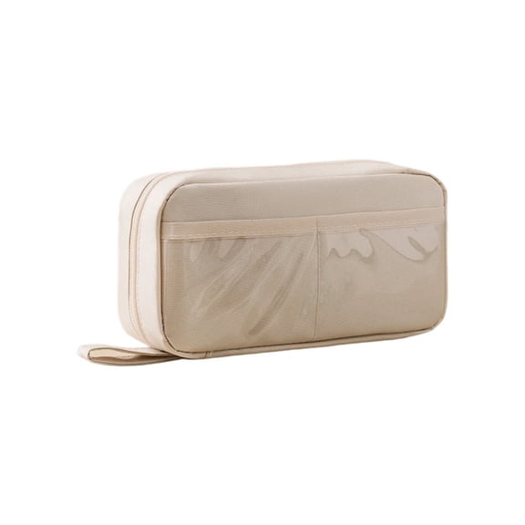 Large Capacity Pencil Case, Portable Pencil Pouch, Multi Compartment Stationery Bag, Transparent Window Pen Holder, Storage Organizer Bag for Daily Office Supplies Arrangement, Travel Storage