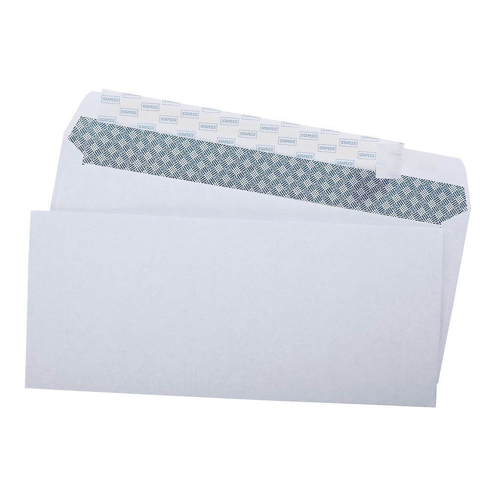 Staples EasyClose Security Tint 10 Envelope 41/8" x 91/2" White 500