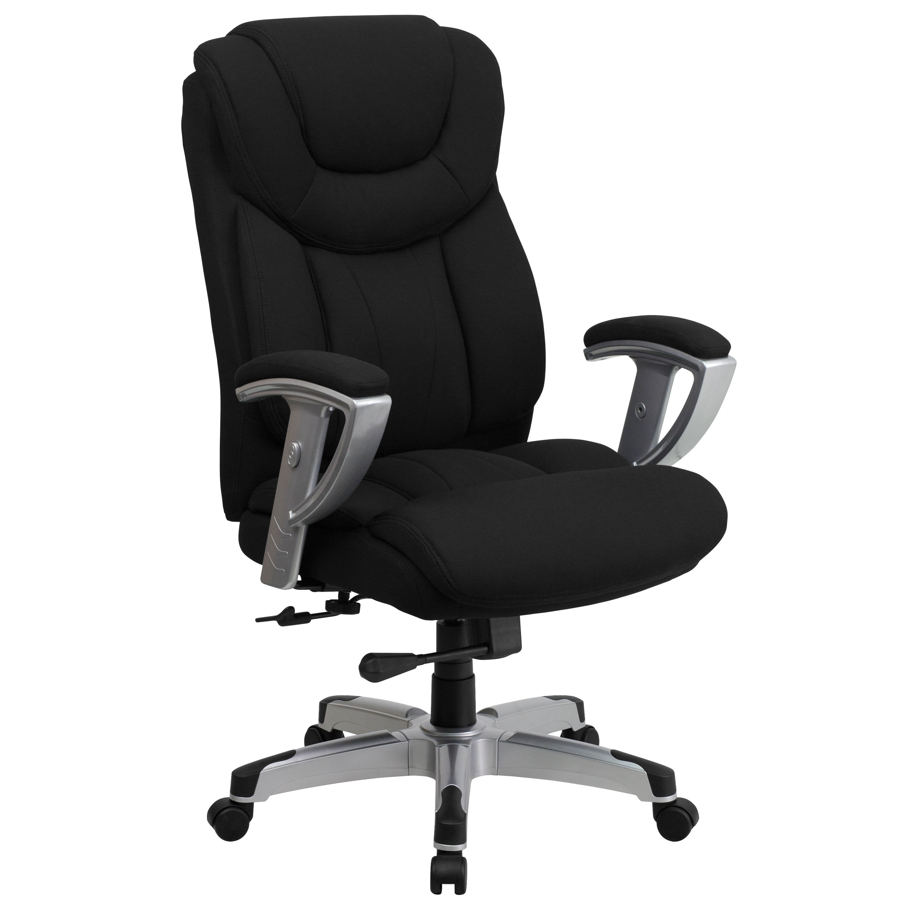 A Line Furniture Bolvan Big And Tall Black Fabric Executive Swivel Office Chair With Adjustable Arms